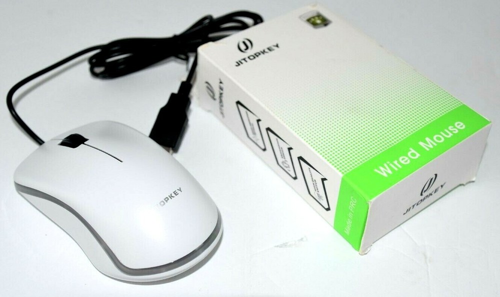 JITOPKEY Wired Computer Mouse High Quality Switch White Rainbow Lights New