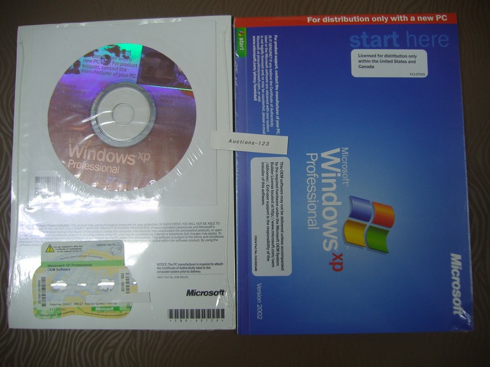 MICROSOFT WINDOWS XP PROFESSIONAL FULL OPERATING SYSTEM MS WIN PRO =NEW SEALED=