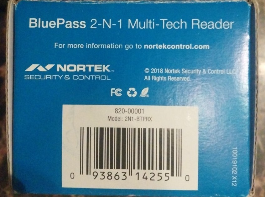 Linear 820-00001 2-N-1 BluePass Multi-Tech Access control Reader Bluetooth