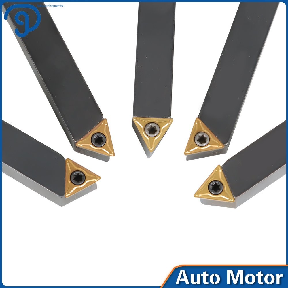 5 PACK New 3/8" Carbide Indexable Turning Tool Bit With Carbide Inserts