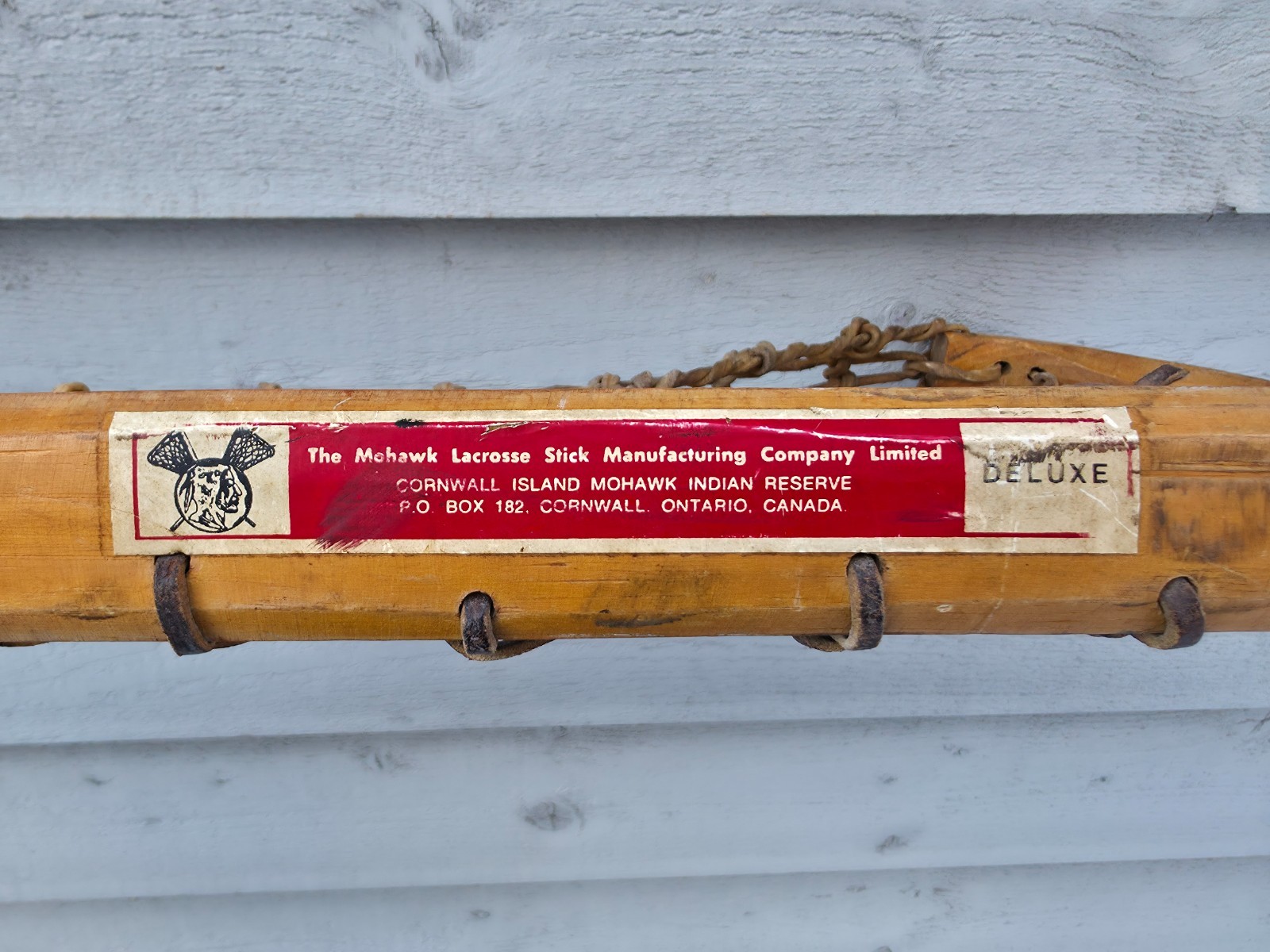 Beautiful VINTAGE Old Wooden MOHAWK DELUXE Lacrosse Stick 46" x 8"