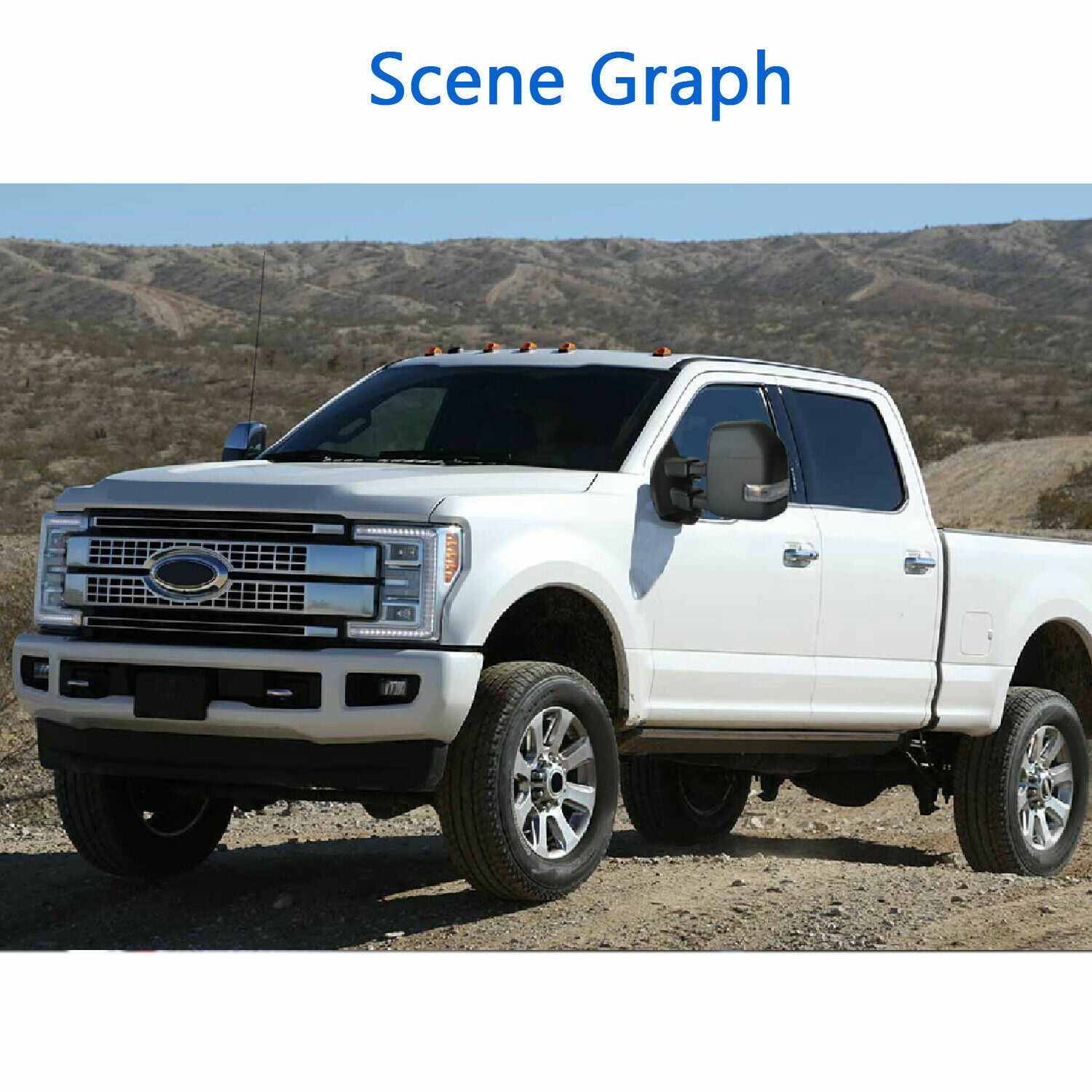 Pair Towing Mirrors For 2017-2020 Ford F-250 F350 Super Duty Power Heated Chrome