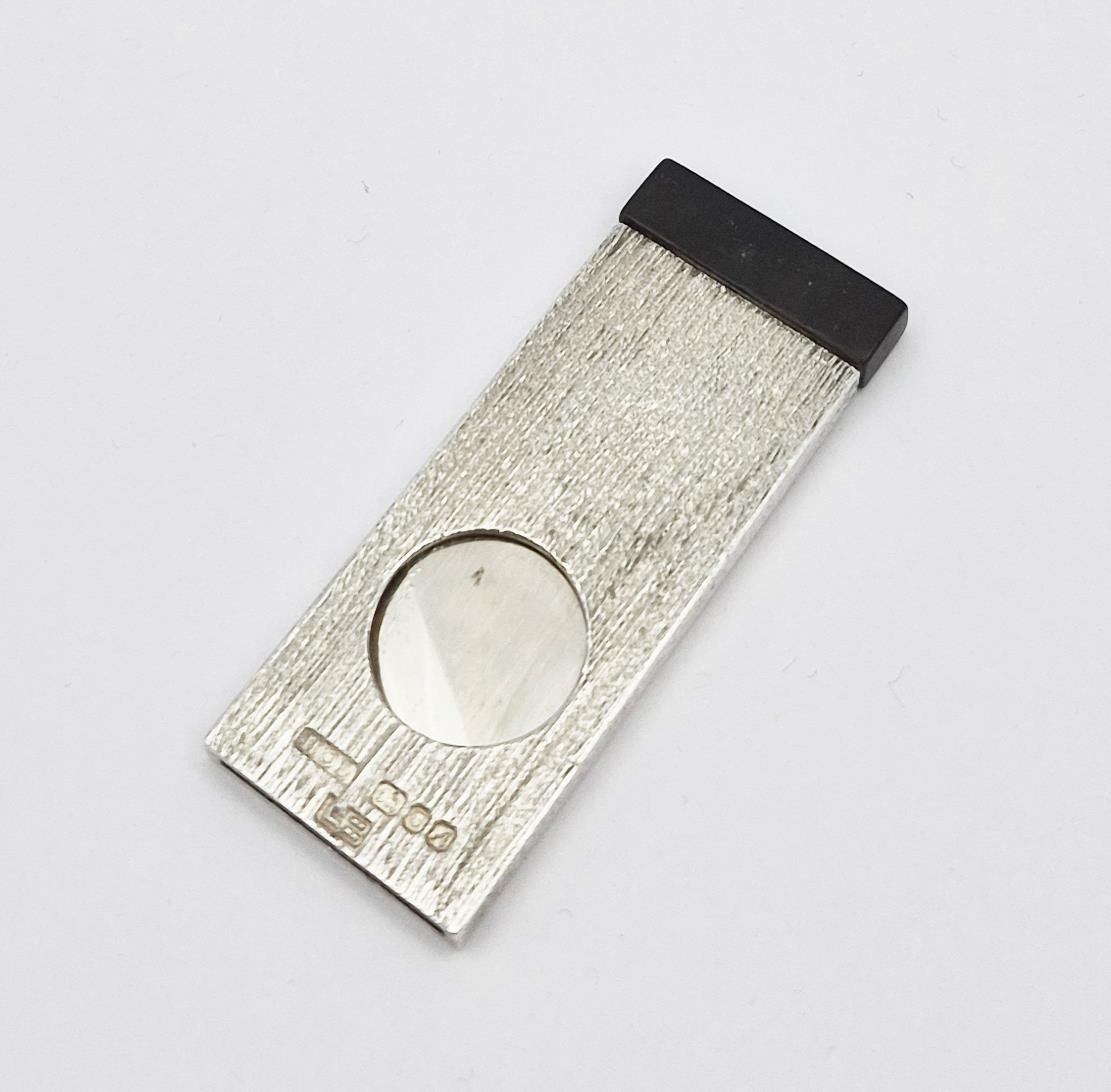 FINE MODERNIST STERLING SILVER CIGAR CUTTER London 1975 CHRISTOPHER LAWRENCE