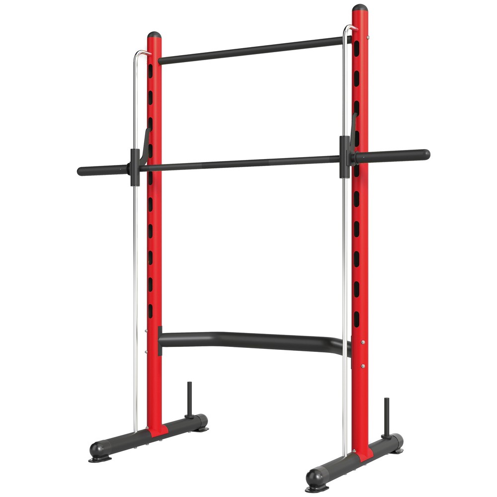Soozier Adjustable Squat Rack with Pull Up Bar and Barbell Bar Bench Press