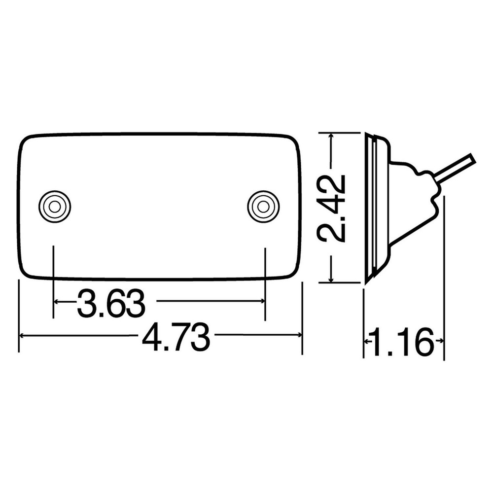 25 Series 2"x5" Red Rectangular Bolt-on Mount LED Clearance Marker Light