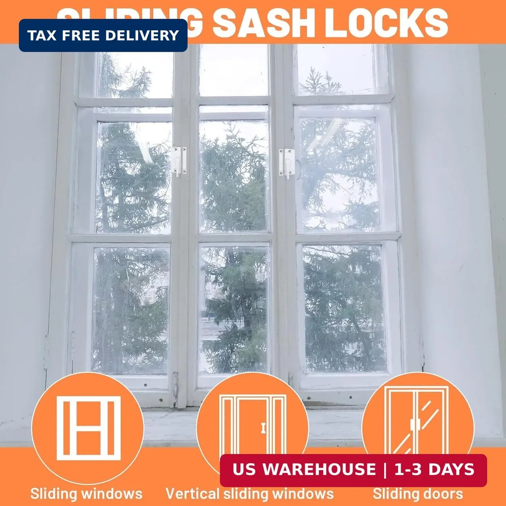 2 Pcs Window Sash Locks - Zinc Alloy Window Latch Replacement - Windows Locks fo