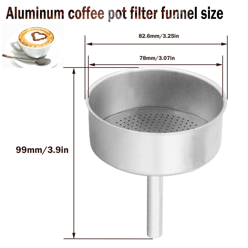 Coffee Pot Replacement Funnel Fits Mocha Maker Pot 12 Cup Moka Filter 1 Pc