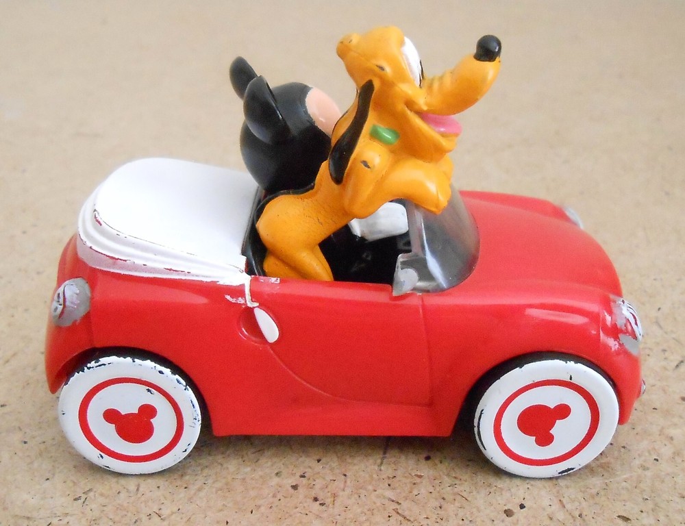 Mickey and Pluto Red Car Plastic Toy