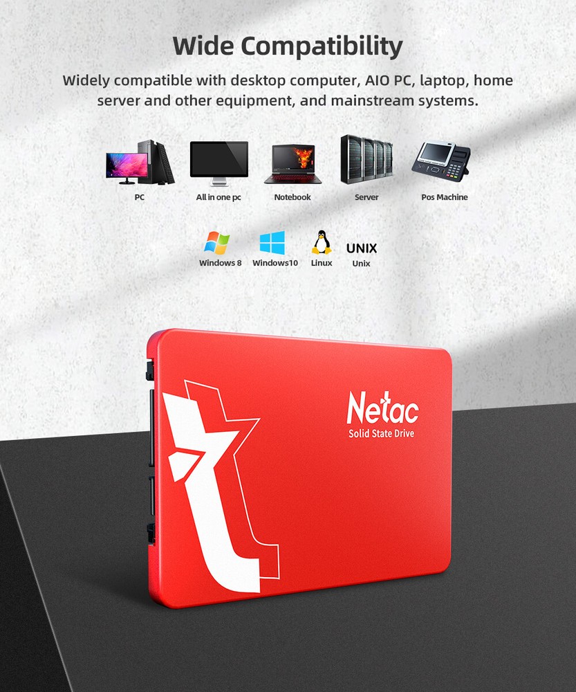 Netac 2TB SSD 3D NAND 2.5'' SATA III 6GB/s Internal Solid State Drive