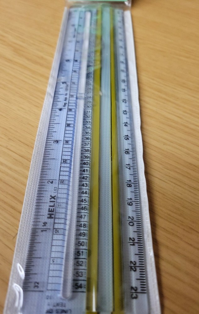 HELIX 9" Computer Printout & Word Processor Ruler w Highlighter & Magnification