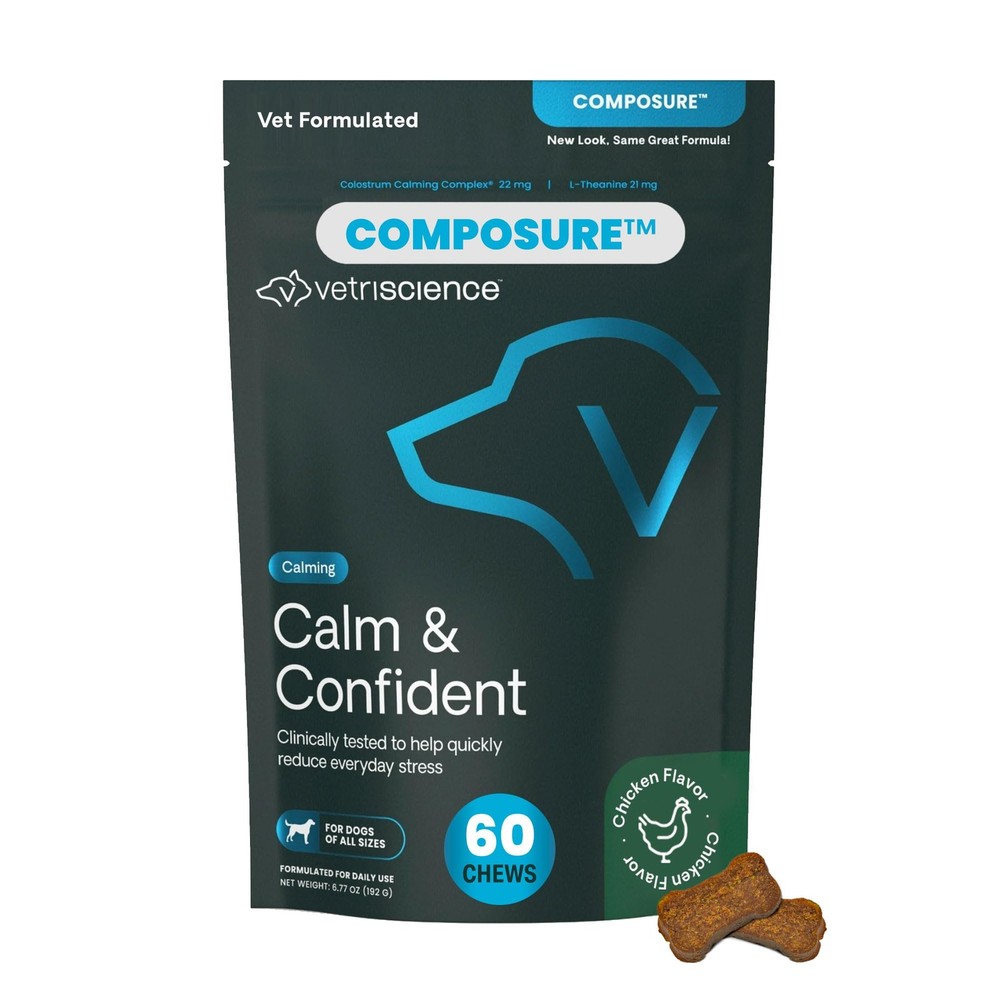 VetriScience Calm & Confident Chews, Composure Clinically 60 60 Chews