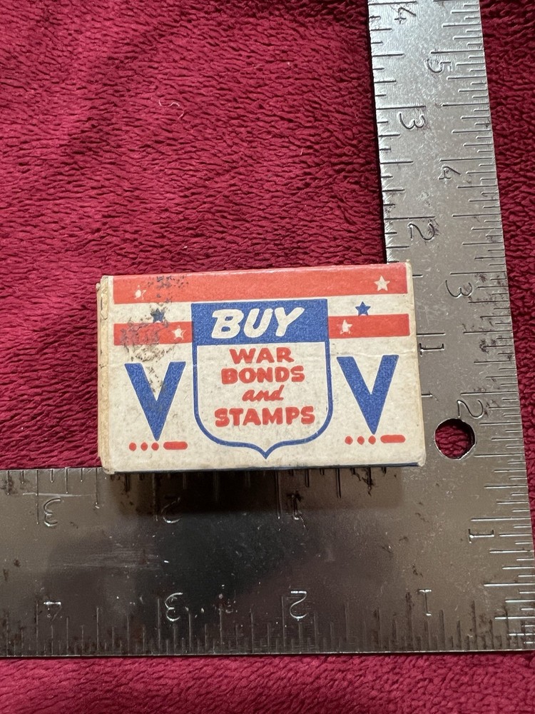 Vintage V for Victory, Keep 'Em Flying & Keep 'Em Rolling Empty Match Box.