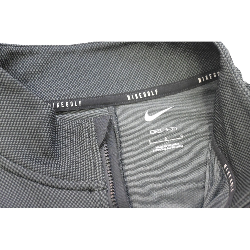 Nike Golf Pullover Jacket Mens Large Grey Black Dri-FIT Quarter Zip Performance