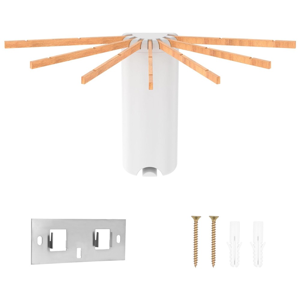 Wall Mounted Clothes Drying Rack, Collapsible Laundry Rack with 7 Adjustable ...