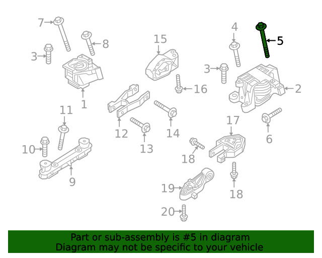 Genuine Volvo Side Mount Mount Bolt 985411