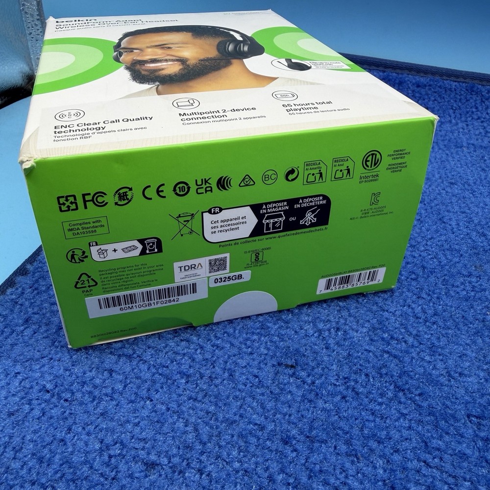 Belkin SoundForm Adapt Wireless Over-Ear Headset Model AUD005