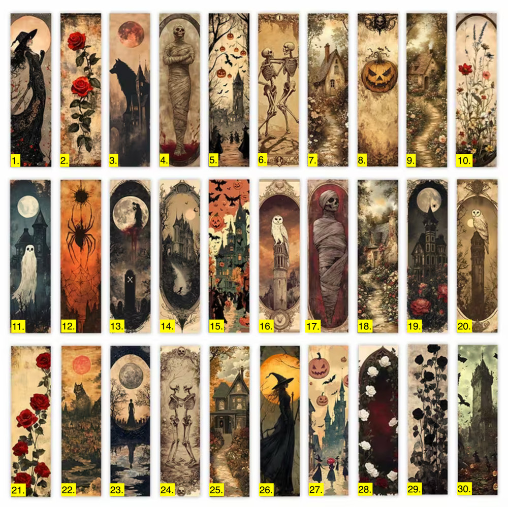 Horror Themed Bookmarks - Select a Bookmark! - BUY2GET4FREE!