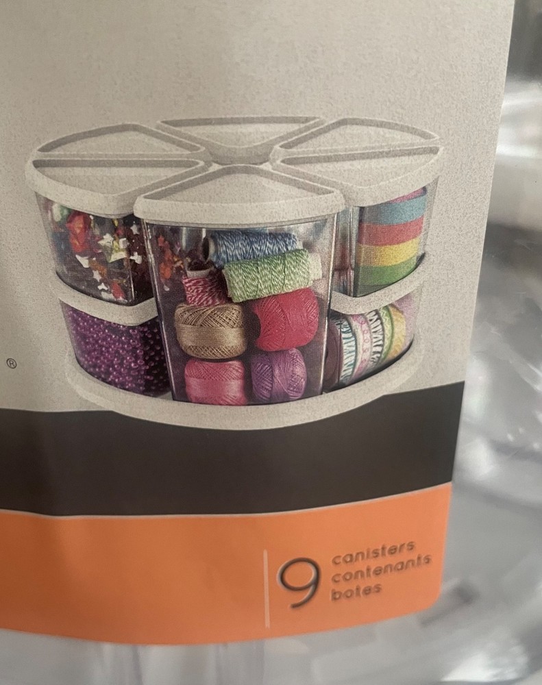 Deflect-O Rotating Carousel Organizer, 9-Bin, White