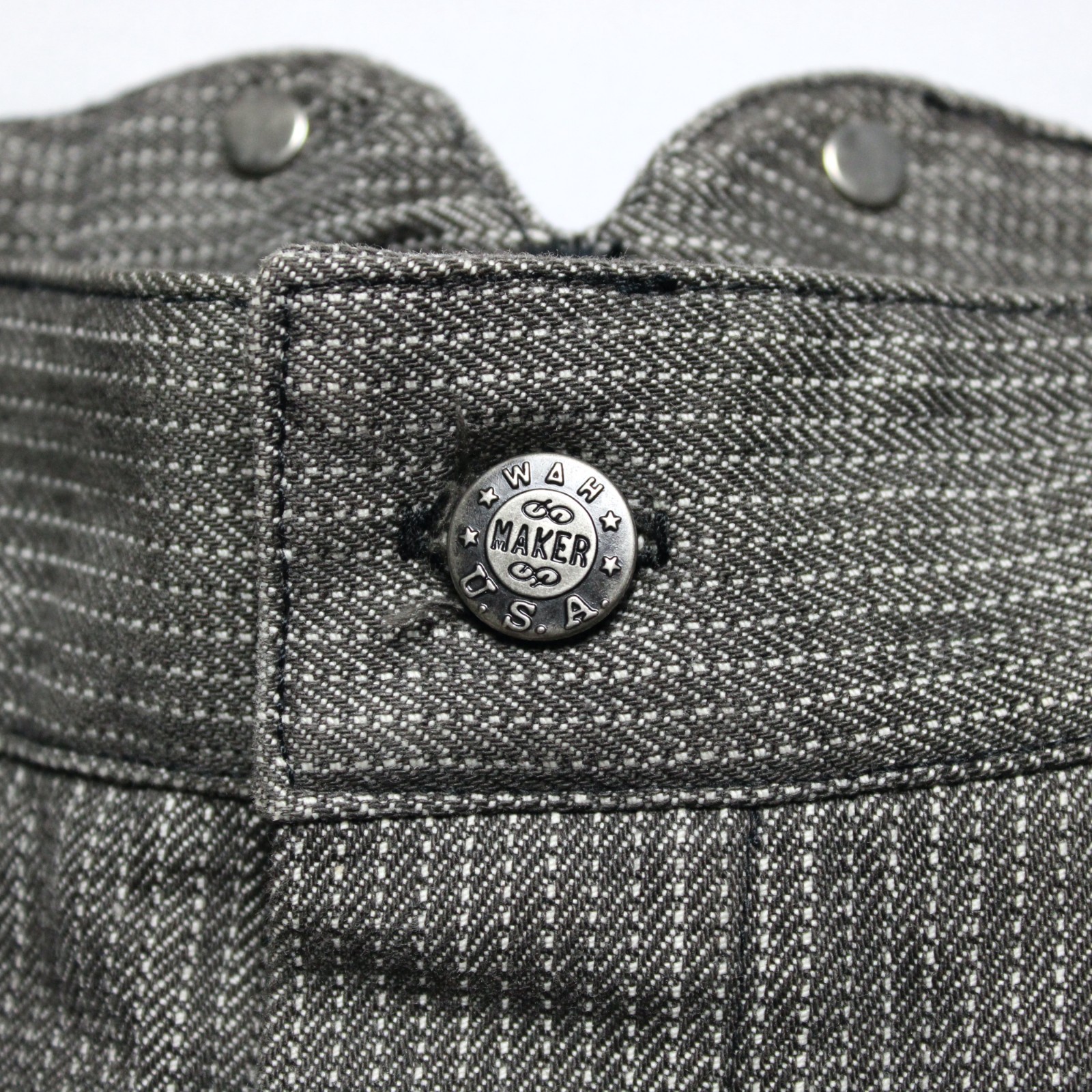 WahMaker Frontier Clothing Warm Gray Striped Cotton Cinch-Back Trousers 40x37.5