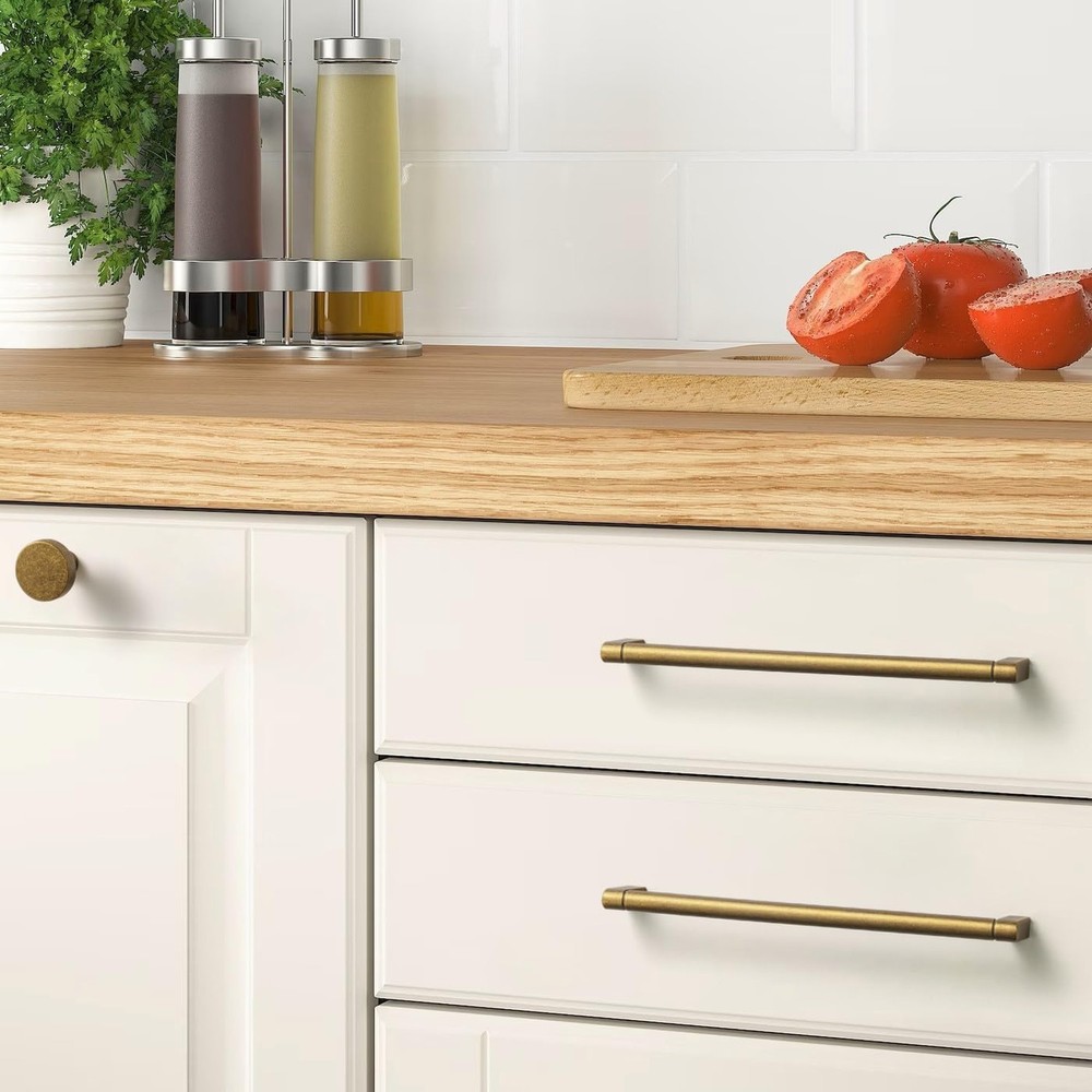 Goo-Ki 6 Pack Cabinet Knobs Antique Brass Drawer Knobs - Solid Zinc Alloy Sin...