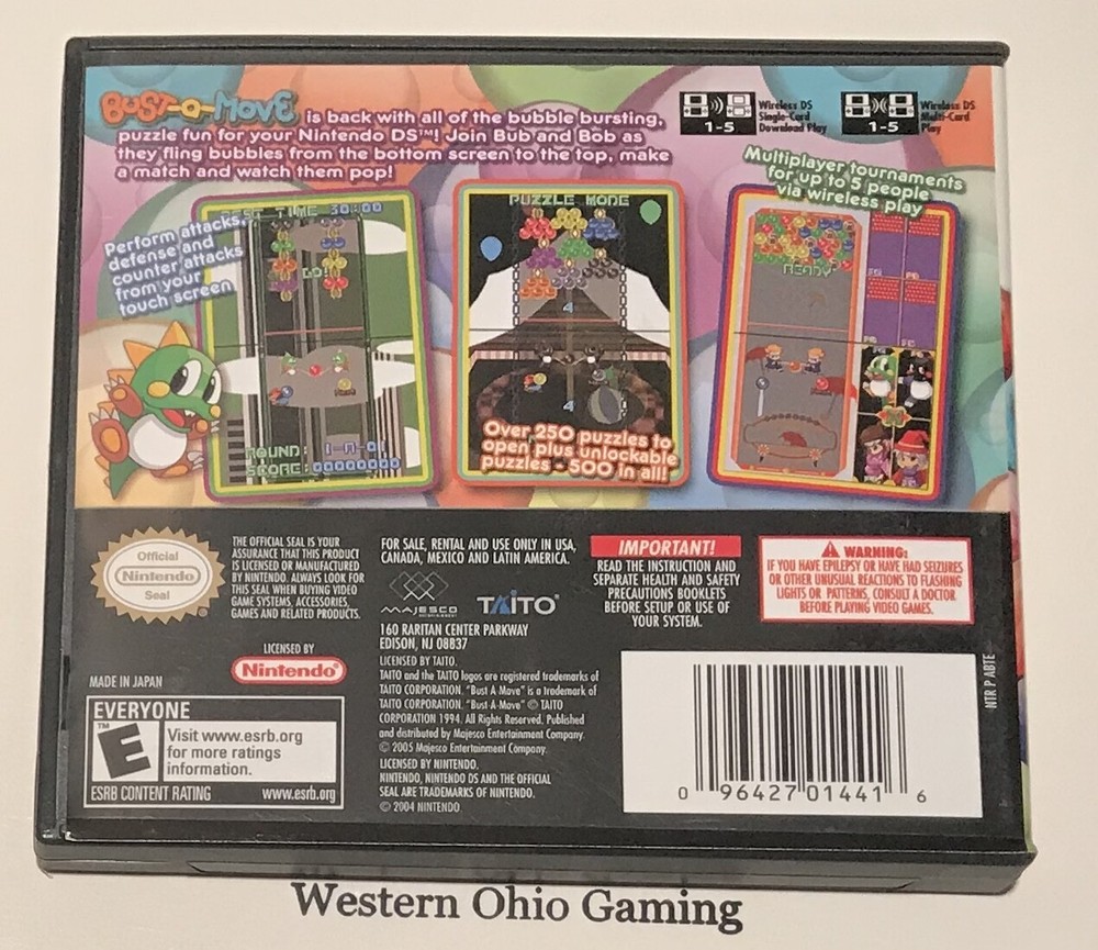 EMPTY Bust-A-Move DS (Nintendo DS, 2005) CASE AND INSTRUCTIONS ONLY