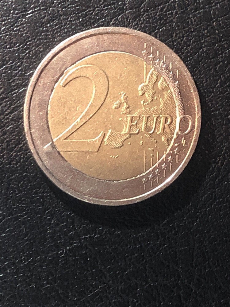 Germany 2014 A Error, 2 Euro coin, eagle, misprinting with eccentricity errors