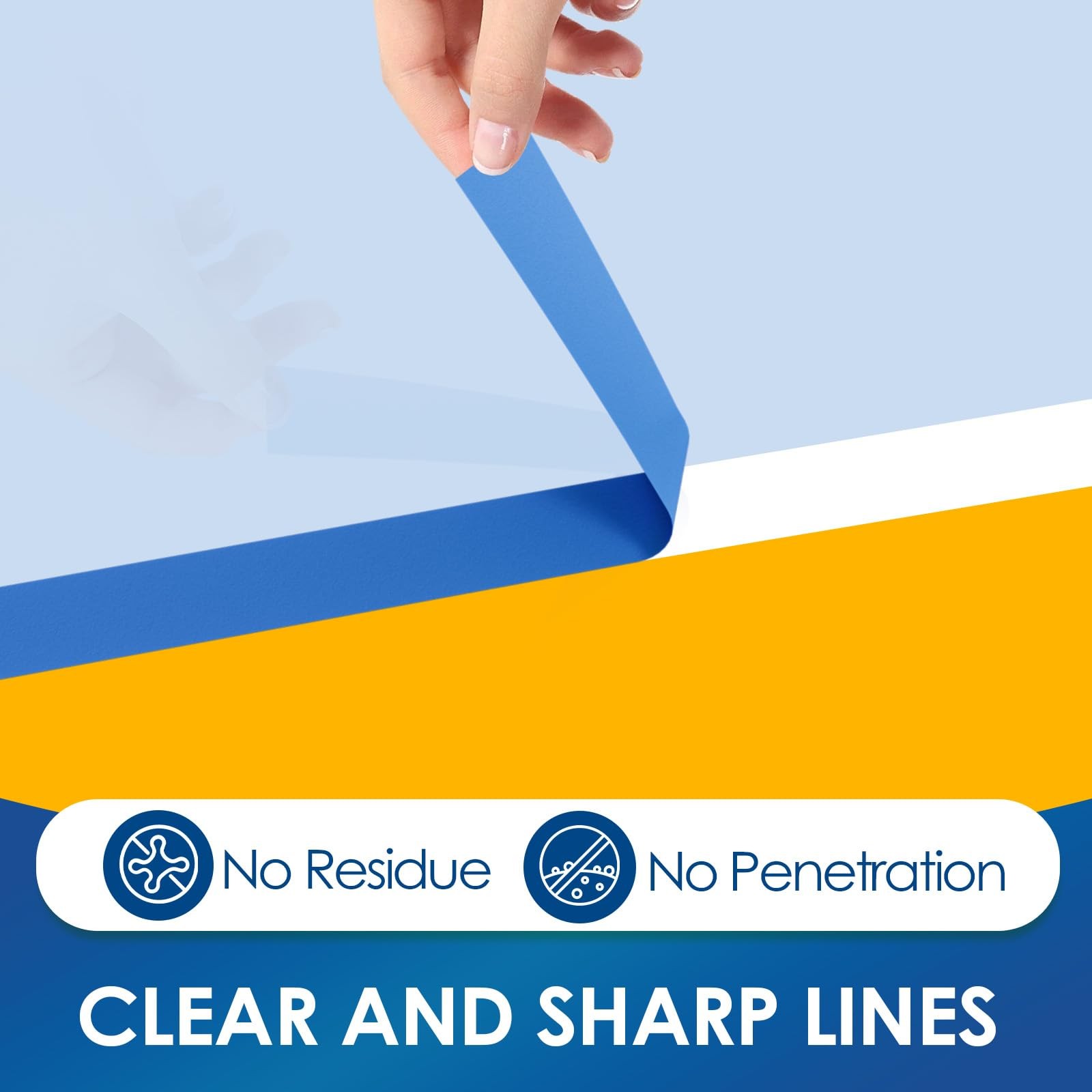 Blue Painters Tape 1 Inch Wide 48 Rolls Bulk, Paint Heat Resistant