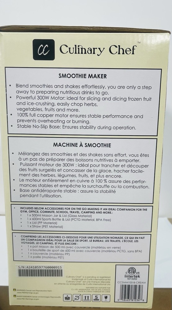 Culinary Chef Smoothie Maker