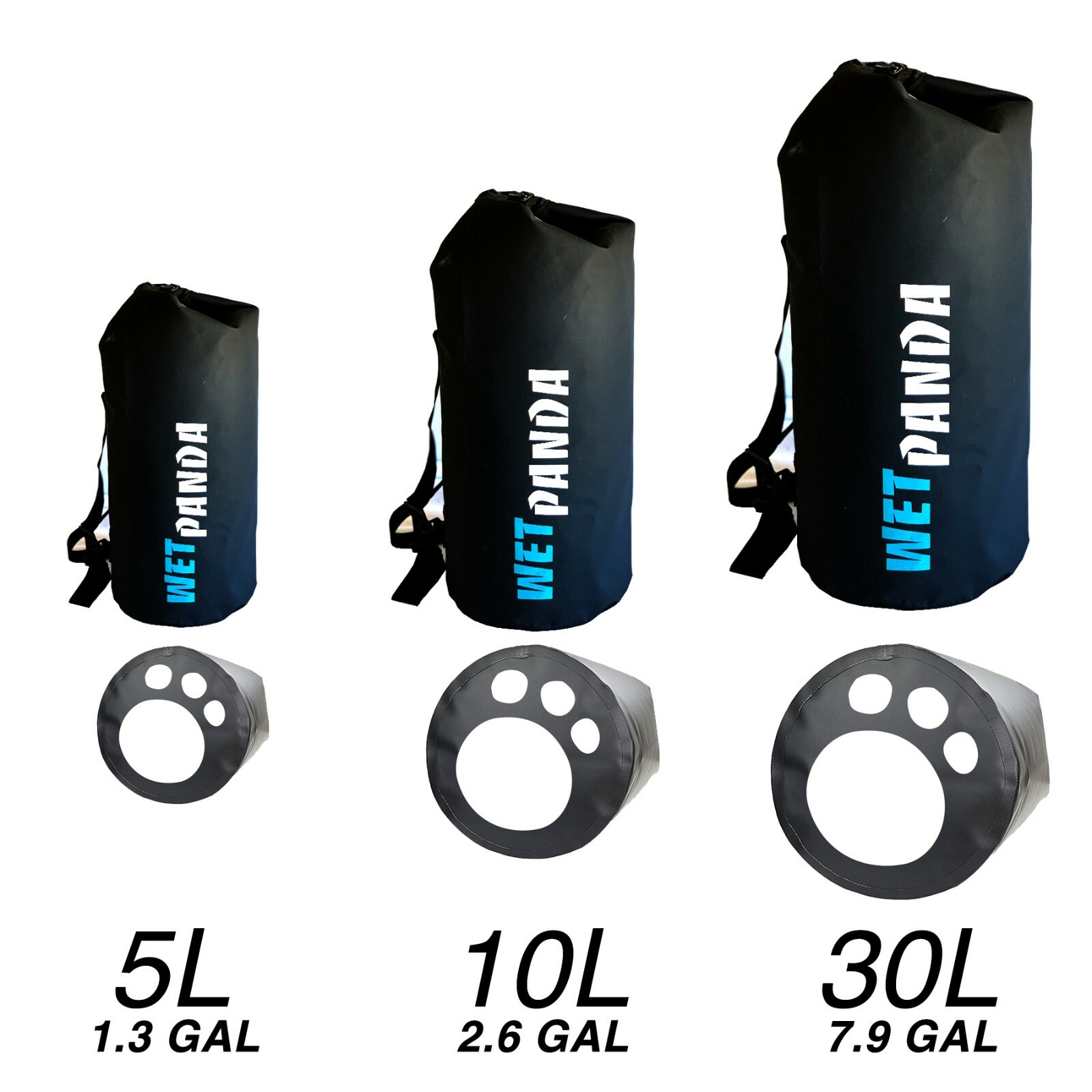 Wet Panda Waterproof Dry Bag 5L 10L 30L for Kayaking, Rafting, Swimming, Fishing