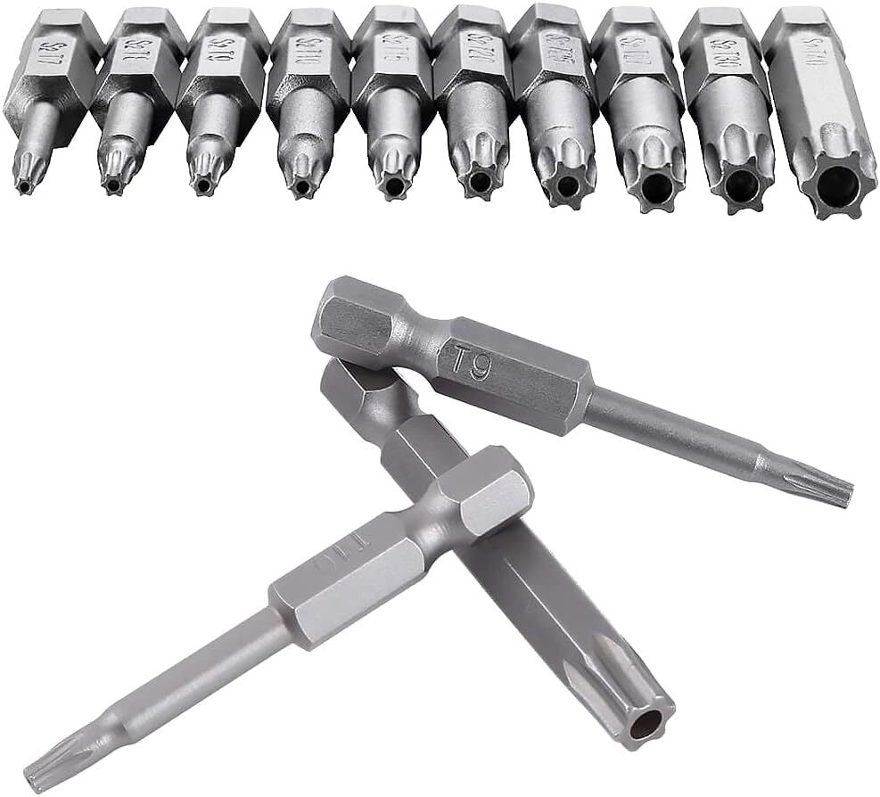 Security Torx Bit Set + Hex Key Allen Bit Set - For Power Drill & Impact Driver