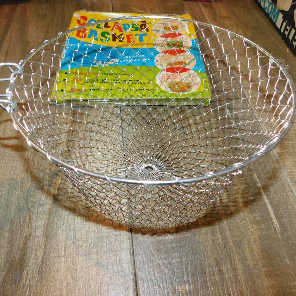 Vintage COLLAPSA BASKET Multi Use Modern Cooking Wire Strainer With Original Box