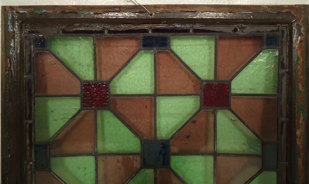 Vintage Stained Glass Window Panel (2034)NS