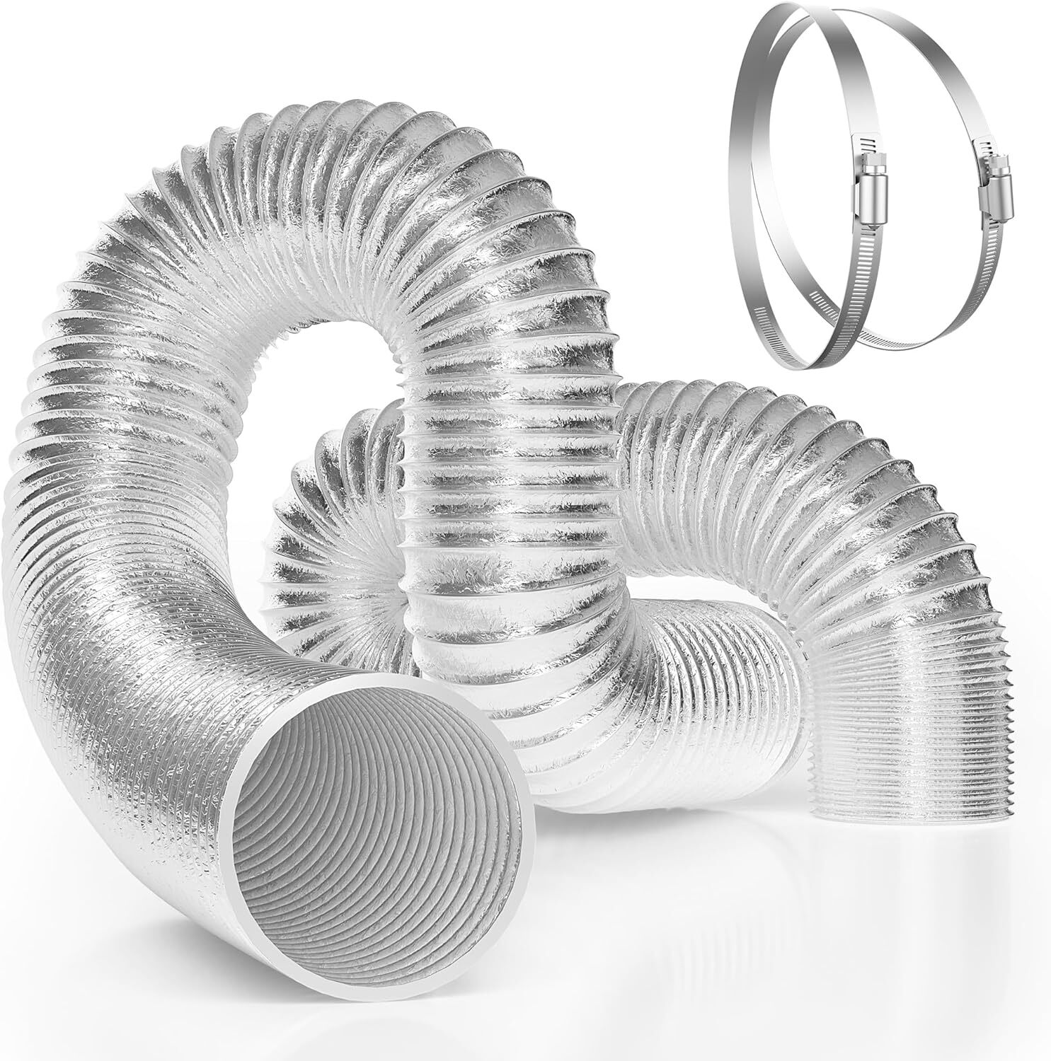 VIVOSUN 6Inch 25Ft Non-Insulated Flex Air Aluminum Ducting for HVAC Ventilation
