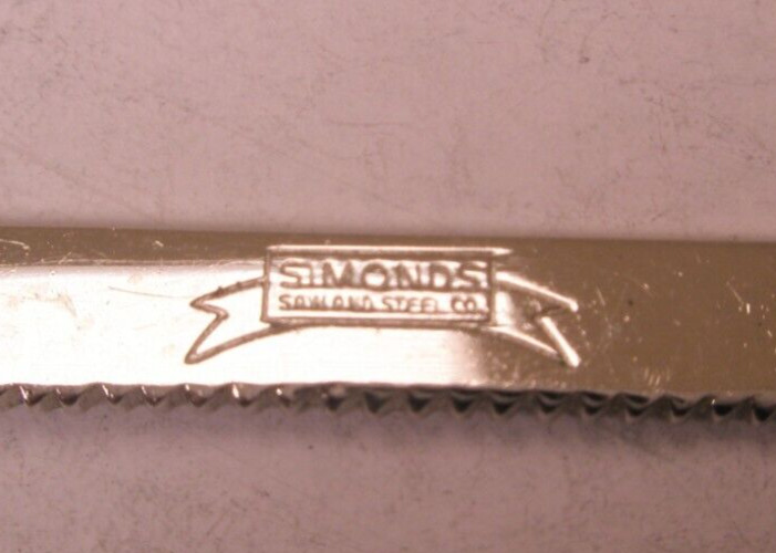 Simmonds Saw & Steel Co. Hack Saw Blade Vintage ROBBINS CO Tie Bar Clip tools