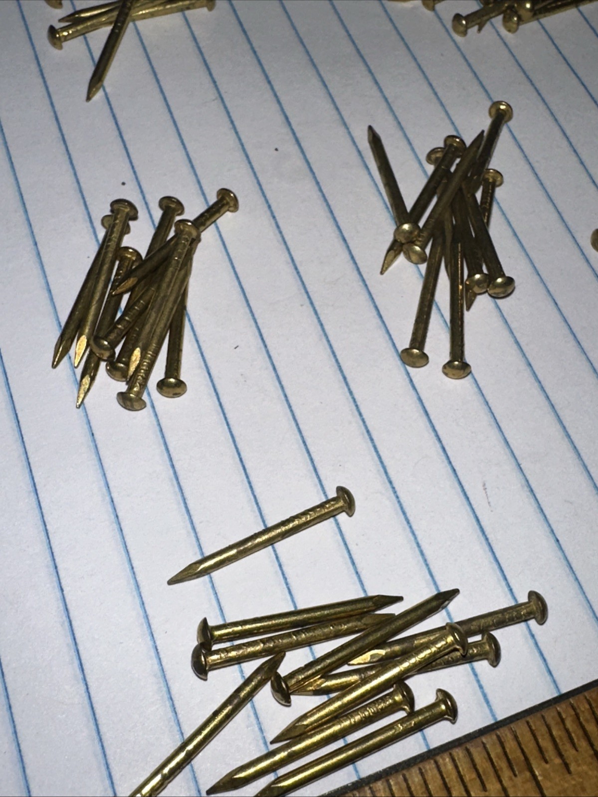 SOLID BRASS FINISH NAILS Vintage 120 Total! Domed Head
