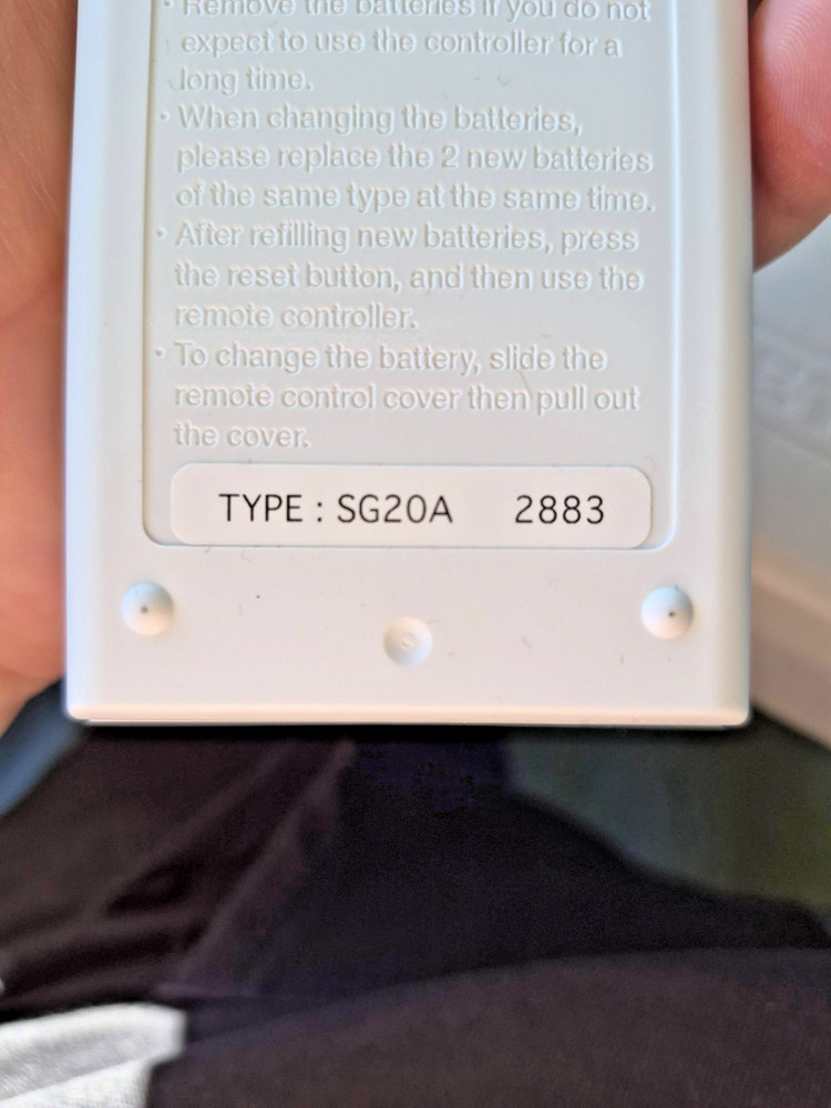 Mitsubishi SG20A 2883 HVAC Remote Controller Mini Split AC OEM NEW/OPEN