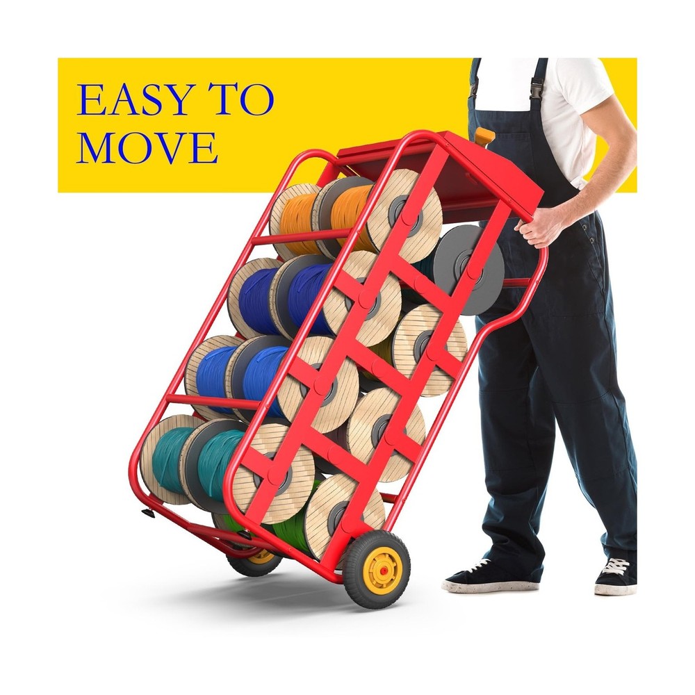 Wire Spool Rack,Cable Caddy,Portable Wire Holder for Efficient Cable Manageme...