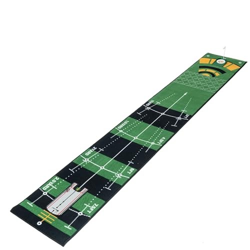 Golf Putting Practice Mat Set with Alignment Mirror & Upgraded Putting Mat