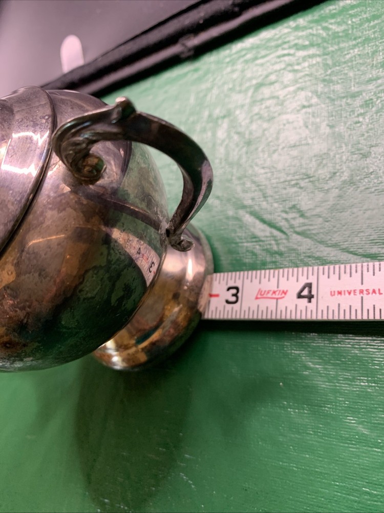 FB Rogers Silver plated Lidded Sugar Bowl Handles Vtg