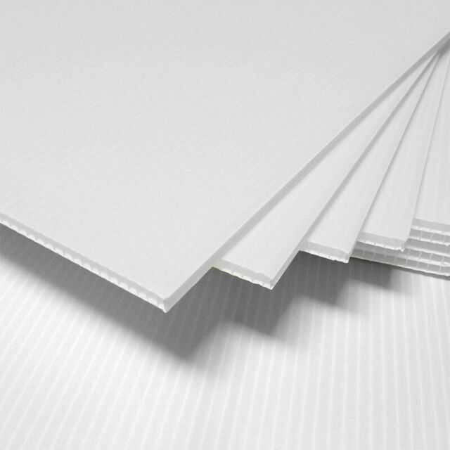 White Fluted Plastic Correx Board- 6mm Thick - A1 Sheets (594mm x 841mm)