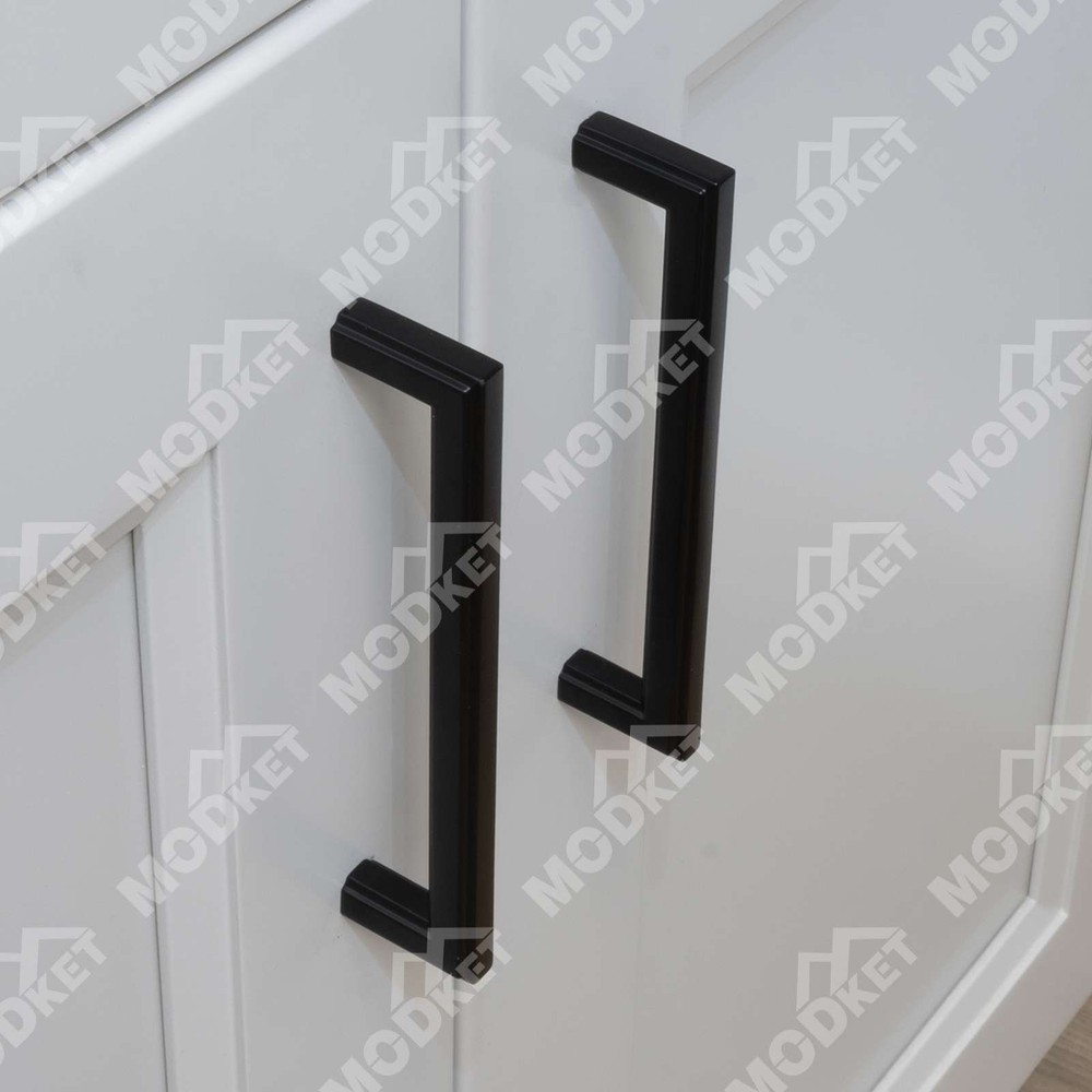 Solid Matte Black Cabinet Pulls Knobs Handles Kitchen Bath Drawers Hardware