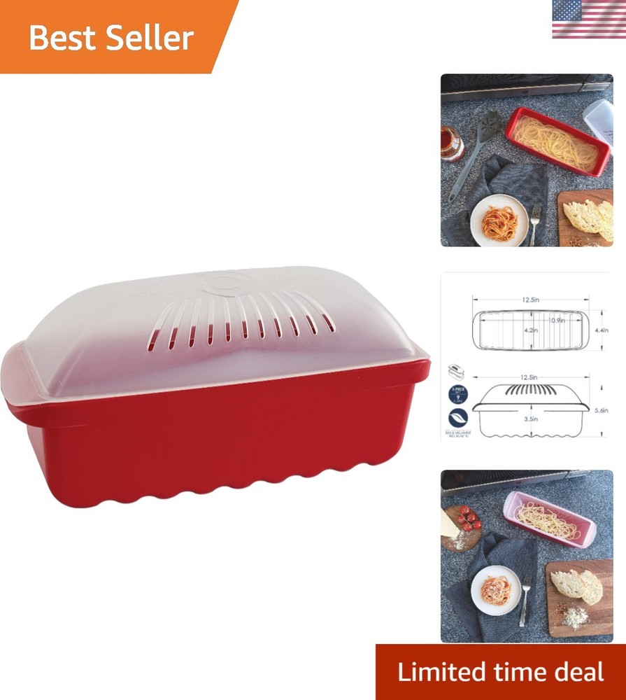 Microwave Pasta Cooker, 6.4 Cup, Red