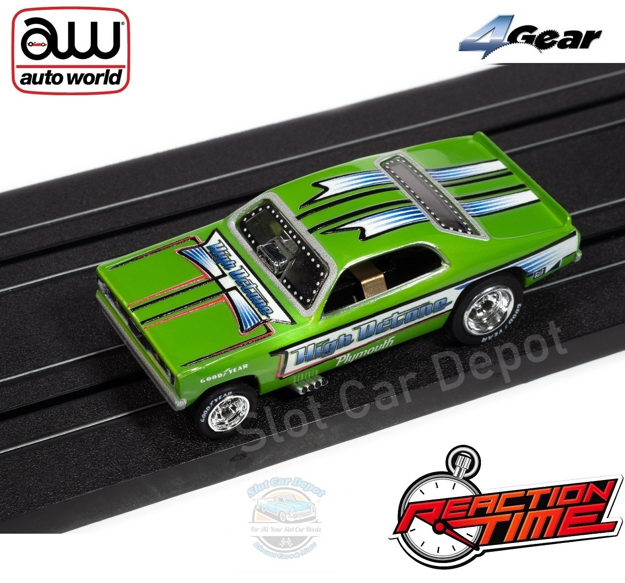 Auto World 4 Gear 1972 Plymouth Duster FC 'High Octane' - Reaction Time SC421B