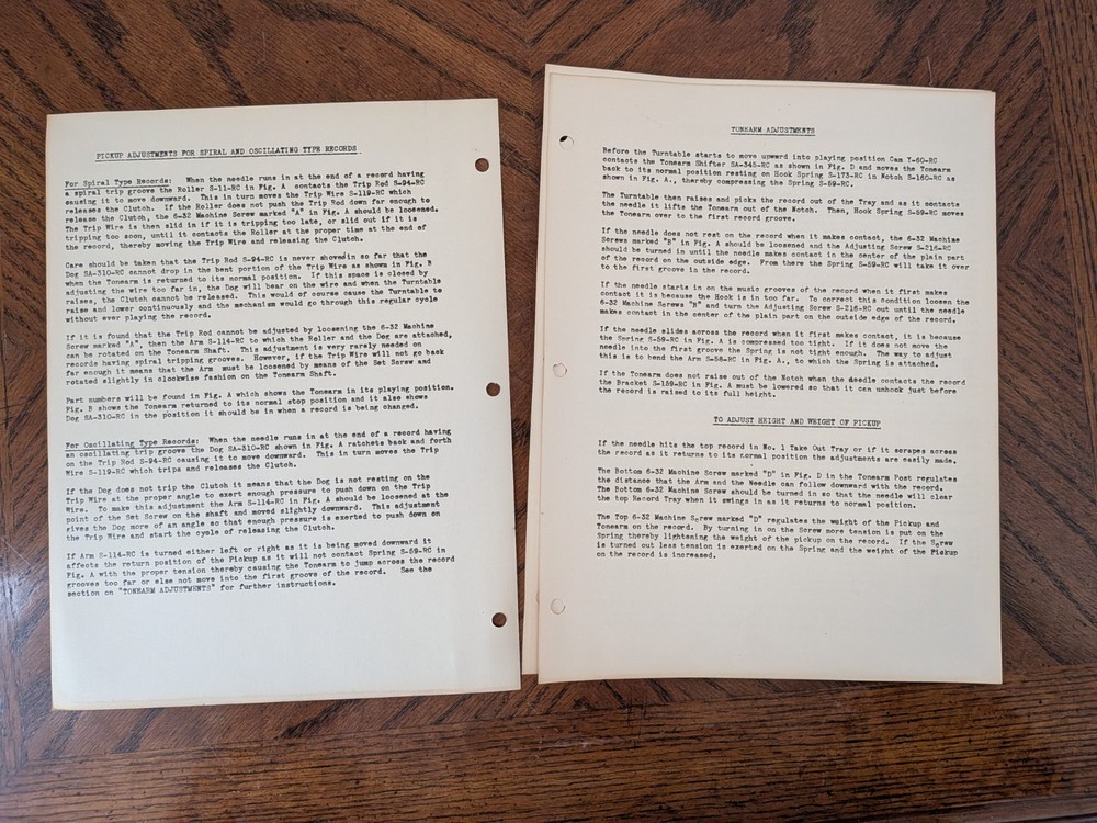Wurlitzer Simplex Instructions Manual