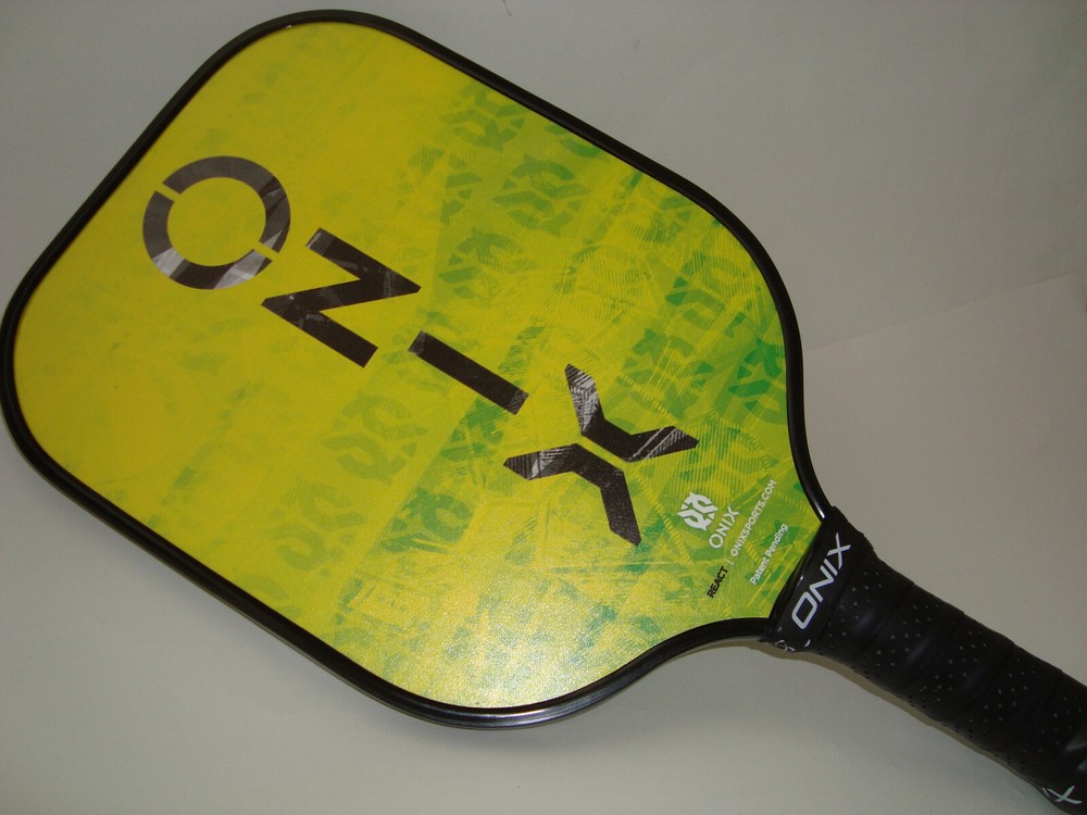 Onix React Graphite Pickleball Paddle Lucy Kovalova Matt Wright Green Yellow