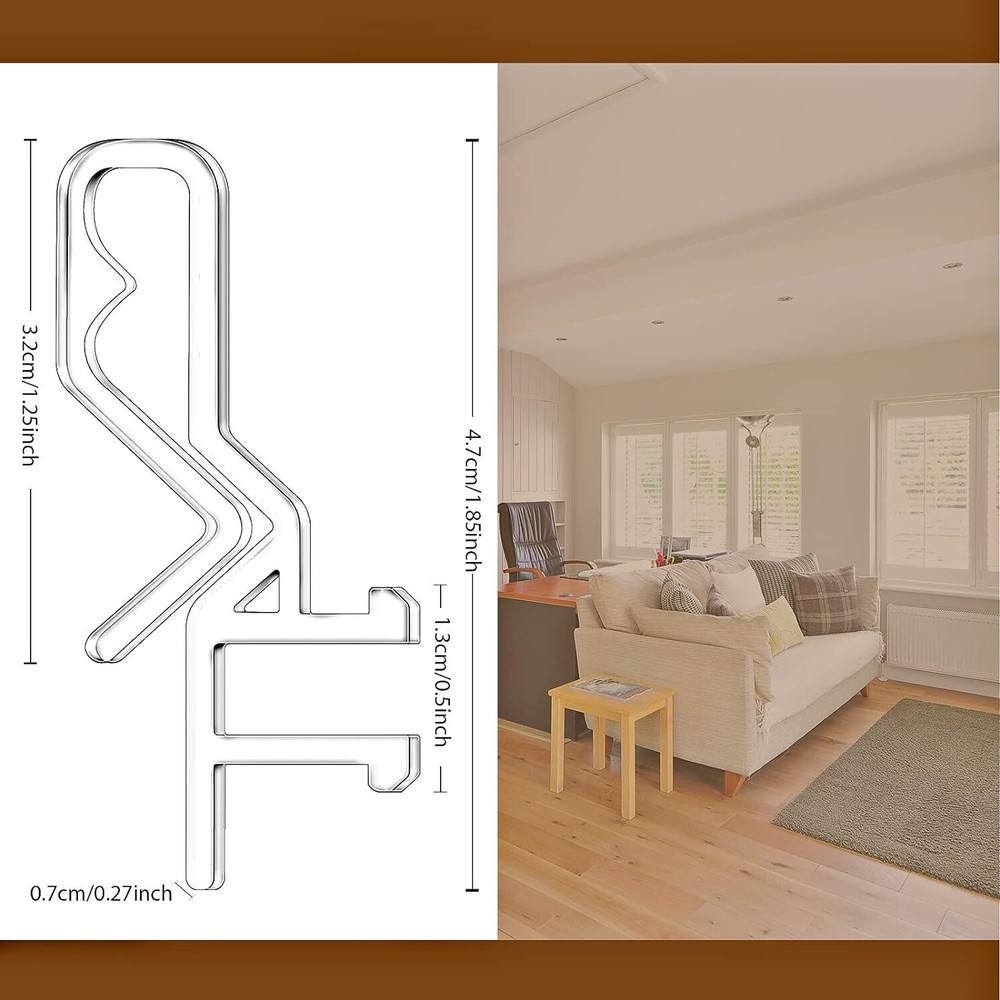 Transparent Valance Clips 30 Pack 185 Inch Easy Install Durable Plastic