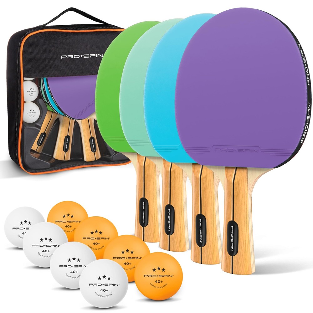 PROSPIN Ping Pong Paddles  HighPerformance Set with Premium Table Tennis Rack...