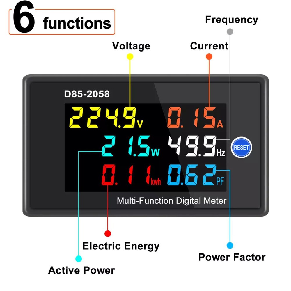 70*40*39mm Compact, Durable Digital LCD AC Panel Meter Easy To Install
