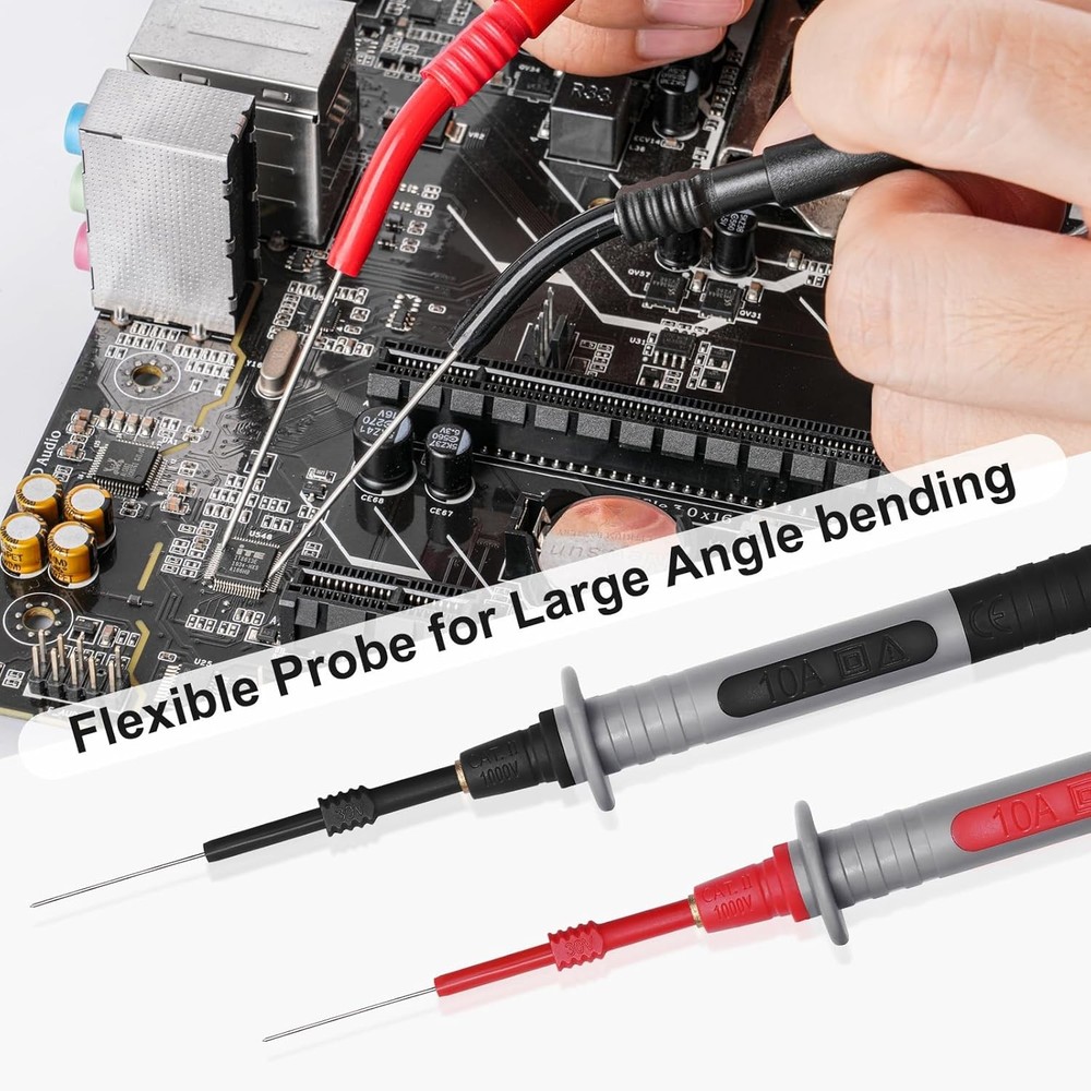 28 Pcs Multimeter Test Leads Kit with Replaceable Gold-Plated Multimeter Probes,