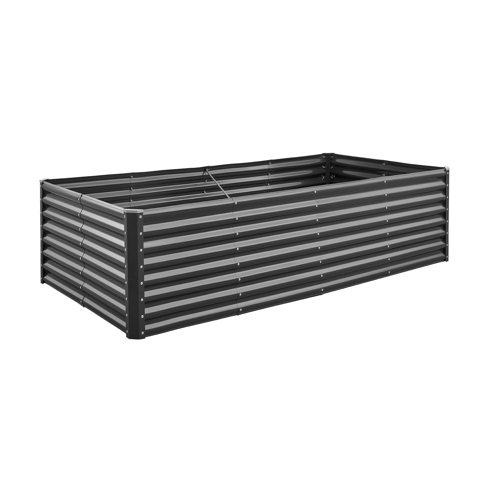 VEVOR Metal Raised Garden Bed Galvanized Planter Box 8x4x2 ft Outdoor Dark Gray